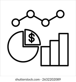 Symbol für Marketingwachstum Einfache Vektorkonturgrafik