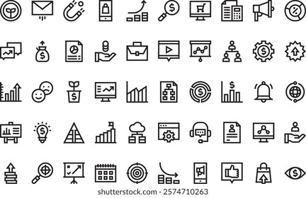 Marketing and growth icons High-Quality Vector Icons Collection with Editable Stroke. Ideal for Professional and Creative Projects