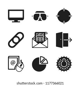 marketing icon. 9 marketing vector icons set. target, email and googles icons for web and design about marketing theme