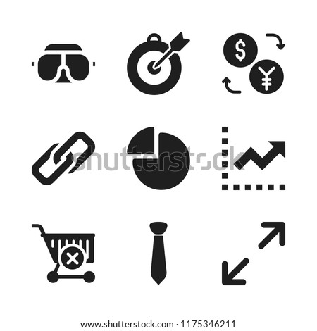 marketing icon. 9 marketing vector icons set. analytics, links and pie chart icons for web and design about marketing theme