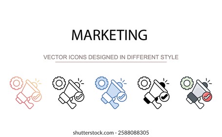 Marketing icon design with white background stock illustration