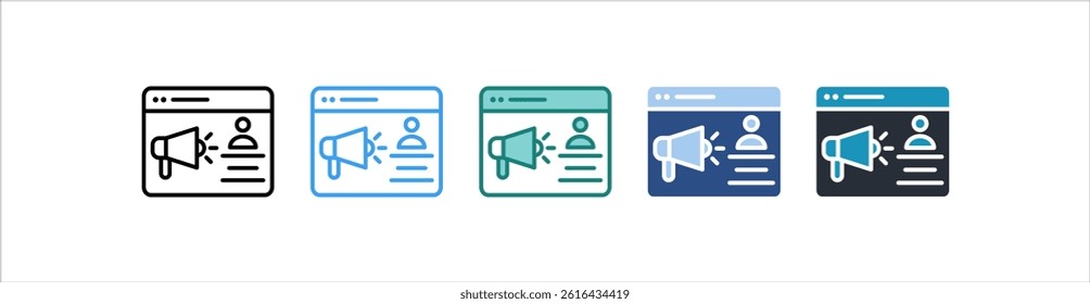 Marketing Icon In Different Style Vector