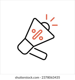Marketing-Symbol, weißer Hintergrund, Vektorgrafik.