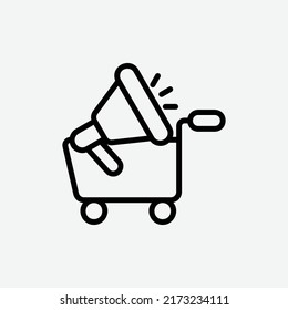  marketing icon, isolated retail outline icon in light grey background, perfect for website, blog, logo, graphic design, social media, UI, mobile app