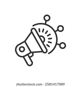 Marketing, icon in line design. Marketing, promotion, brand, advertising, sales, campaign, strategy on white background vector. Marketing editable stroke icon