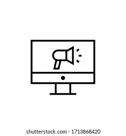 marketing icon outline vector illustration. isolated on white background