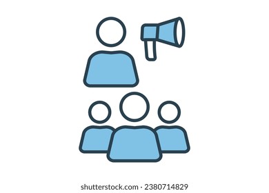 Marketing icon. icon related to marketing. Flat line icon style. Simple vector design editable