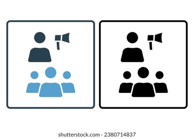 Marketing icon. icon related to marketing. Solid icon style. Simple vector design editable