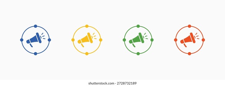 Conjunto de ícones de marketing Conjunto de cores Coleção de vários estilos