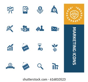 Marketing icon set design,clean vector