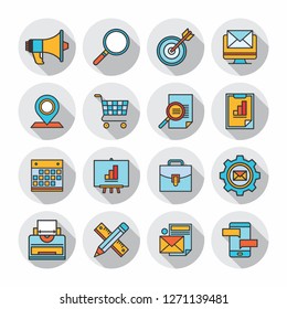 Marketing Icon Set Flat Design