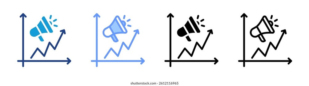 Marketing icon set multiple style collection