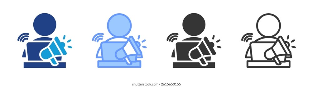 Marketing icon set multiple style collection