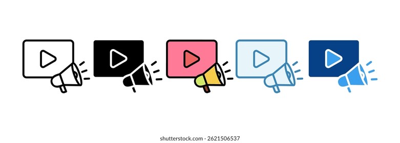 Conjunto de iconos de marketing Colección de estilos múltiples