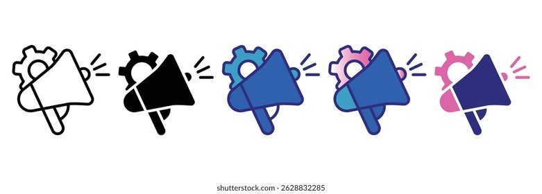 Conjunto de iconos de marketing Colección de estilos múltiples