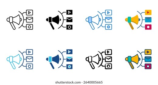 Marketing icon set multiple style collection