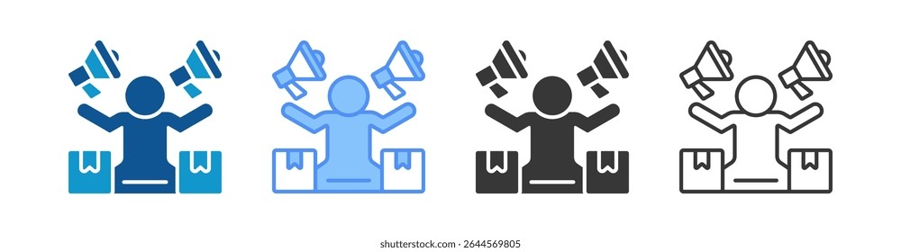 Conjunto de iconos de marketing Colección de estilos múltiples