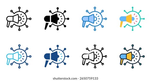 Ícone de marketing definir coleção de vários estilos 
