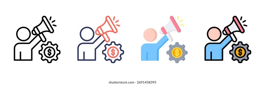 Conjunto de iconos de marketing colección de estilos múltiples