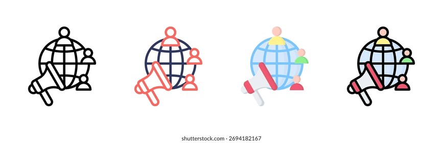 Marketing icon set multiple style collection