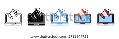 Marketing icon set with multiple style collection