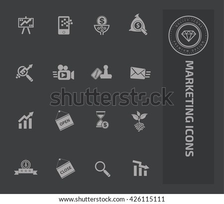 Marketing icon set on clean background,vector