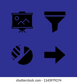 marketing icon set with pie chart, presentation and next vector icons for web and graphic design