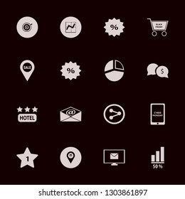 marketing icon set with share sign, store location and sale location vector illustration