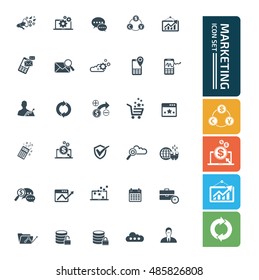 Marketing icon set. vector