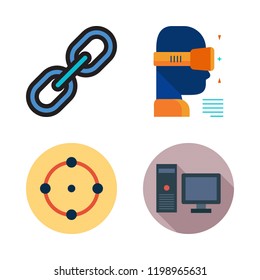 marketing icon set. vector set about link, target, ar glasses and computer icons set.
