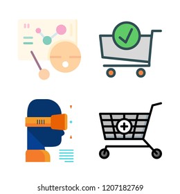marketing icon set. vector set about shopping cart, meeting and ar glasses icons set.