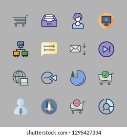 marketing icon set. vector set about email, exchange, inbox and network icons set.