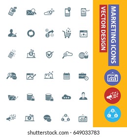 Marketing icon set,clean vector