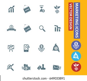 Marketing icon set,clean vector