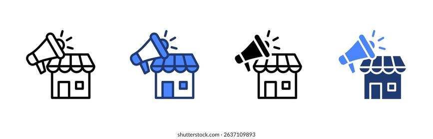 Marketing icon sheet multiple style collection