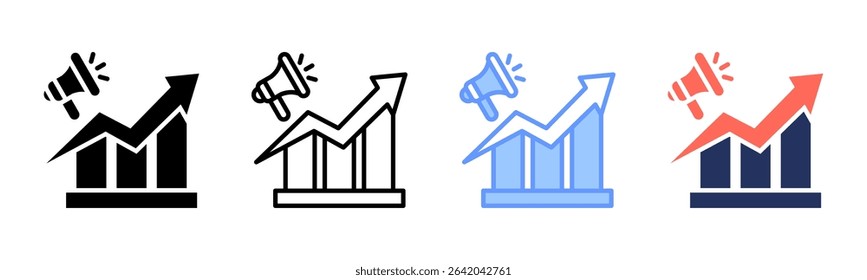 Marketing icon sheet multiple style collection