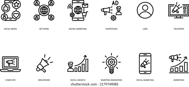 marketing icon. social media and advertising symbol.