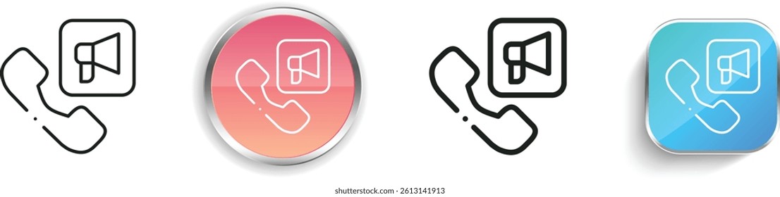 marketing icon. Thin Linear, Regular and Button Style Design Isolated On White Background