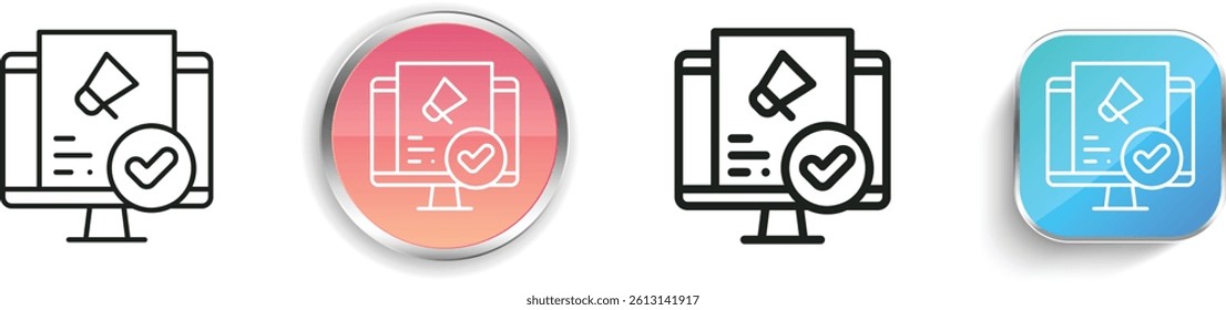 marketing icon. Thin Linear, Regular and Button Style Design Isolated On White Background