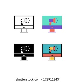 marketing icon vector with different style design. isolated on white background
