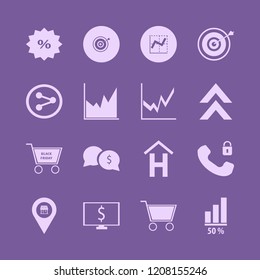 marketing icon. marketing vector icons set diagram, dollar symbol computer, share sign and store location