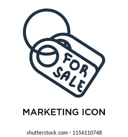 Marketing icon vector isolated on white background, Marketing transparent sign , thin symbol or stroke element design in outline style