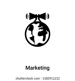 Marketing icon vector isolated on white background, logo concept of Marketing sign on transparent background, filled black symbol