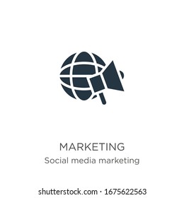 Marketing icon vector. Trendy flat marketing icon from social media marketing collection isolated on white background. Vector illustration can be used for web and mobile graphic design, logo, eps10