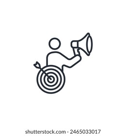 Marketingsymbol. Vektorgrafik.Editierbarer Strich.Lineares Stilzeichen zur Verwendung Webdesign,Logo.Symboldarstellung.