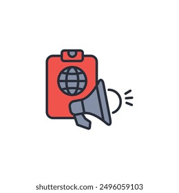 Marketing-Symbol. vector.Editable stroke.linear style Zeichen zur Verwendung Web-Design, logo.Symbol-Illustration.