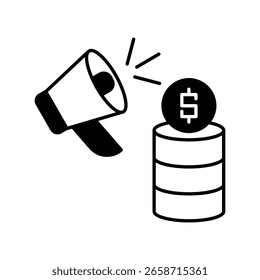 Icono de marketing con fondo blanco Vector Ilustración de stock