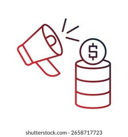 marketing icon with white background vector stock illustration