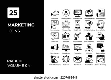 Marketing icons collection. Set vector line with elements for mobile concepts and web apps. Collection modern icons.