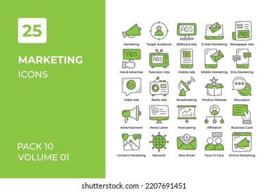 Marketing icons collection. Set vector line with elements for mobile concepts and web apps. Collection modern icons.